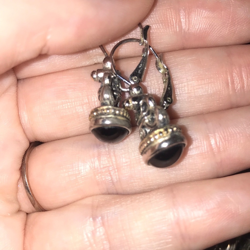 Black onyx drop earrings